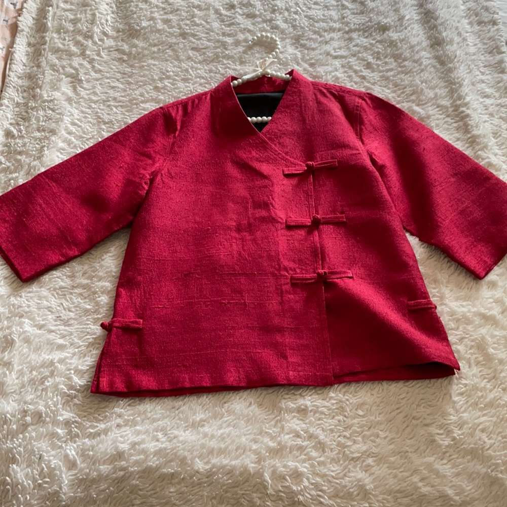 Vintage Jim Thompson kimono red jacket top